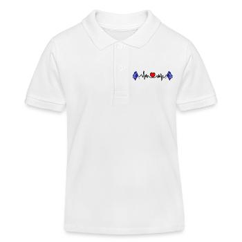 Drapeau Tyne and Wear avec battement de cœur et cœur - Polo enfant bio Stanley/Stella - blanc - Devant