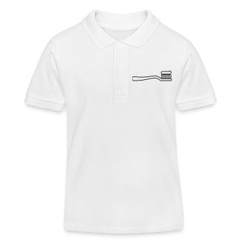 Toothbrush, Dentist, Brushing Teeth - Kids Organic Polo Shirt by Stanley/Stella - white - Front