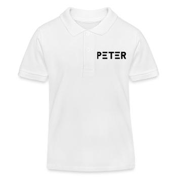 First name Peter - Kids Organic Polo Shirt by Stanley/Stella - white - Front