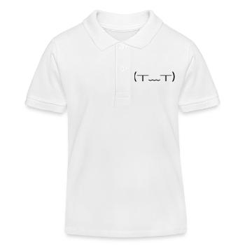 Crying Emote (╥_╥) Violent Tears - Kids Organic Polo Shirt by Stanley/Stella - white - Front