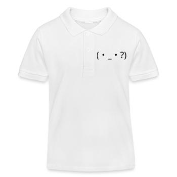 Confused Emote (・_・?) Question mark - Kids Organic Polo Shirt by Stanley/Stella - white - Front