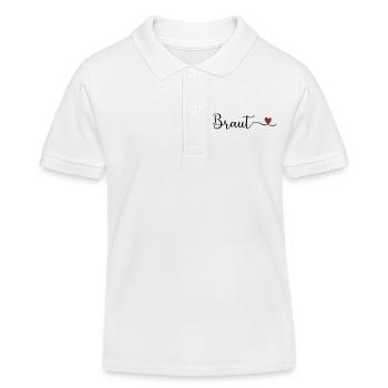 Braut Tyüpgraphie mit Herz - Kinder Organic Poloshirt Mini Sprinter von Stanley/Stella - Weiß - Vorne