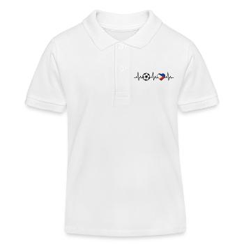 Philippinen Fußball Herzschlag Philippinen - Kinder Organic Poloshirt Mini Sprinter von Stanley/Stella - Weiß - Vorne