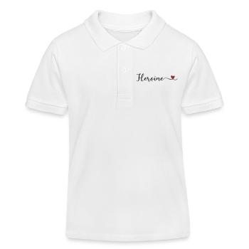Heldin mit Herz-Typografie - Kinder Organic Poloshirt Mini Sprinter von Stanley/Stella - Weiß - Vorne