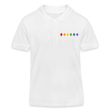 Losange arc-en-ciel - Polo enfant bio Stanley/Stella - blanc - Devant
