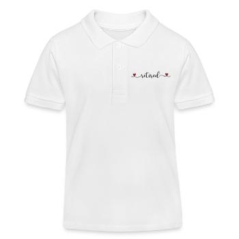 retired cute typography with a heart - Kids Organic Polo Shirt by Stanley/Stella - white - Front