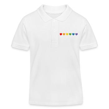 LGBT LGBT LGBTQI Queer Rainbow Hearts LGBTQI - Polo enfant bio Stanley/Stella - blanc - Devant