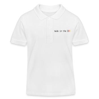 Drôle de dicton, la RDA fabriquée en RDA - Polo enfant bio Stanley/Stella - blanc - Devant