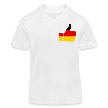 "Daumen Hoch" Fußball Deutschland Nationalelf - Kinder Organic Poloshirt Mini Sprinter von Stanley/Stella - Weiß - Vorne