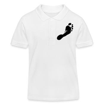 Pieds nus droite (empreinte) / droite pieds nus - Polo enfant bio Stanley/Stella - blanc - Devant