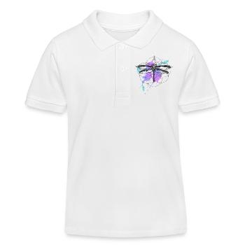 Libelle-aquarell - Kinder Organic Poloshirt Mini Sprinter von Stanley/Stella - Weiß - Vorne