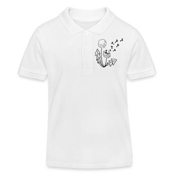 Dandelion dandelion line drawing - Kids Organic Polo Shirt by Stanley/Stella - white - Front