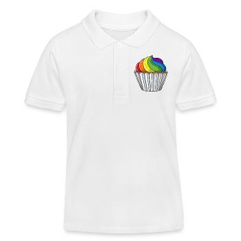 Cupcake de la fierté gaie - Polo enfant bio Stanley/Stella - blanc - Devant