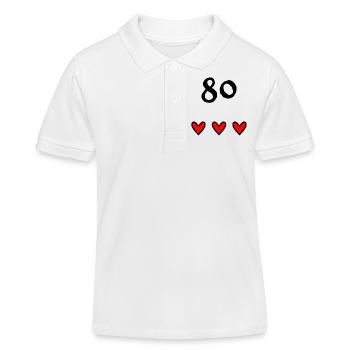 80 ANS. 80e ANNIVERSAIRE. ANNIVERSAIRE 80 ANS - Polo enfant bio Stanley/Stella - blanc - Devant