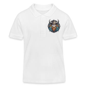 Wikinger Odin Thor Walhalla - Kinder Organic Poloshirt Mini Sprinter von Stanley/Stella - Weiß - Vorne