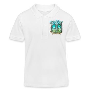 sommer see natur flora kunst pool meer strand liebe - Kinder Organic Poloshirt Mini Sprinter von Stanley/Stella - Weiß - Vorne