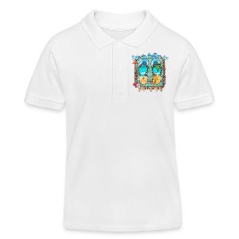 sommer see natur flora kunst pool meer strand liebe - Kinder Organic Poloshirt Mini Sprinter von Stanley/Stella - Weiß - Vorne