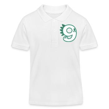 Zahl 9 - Kinder Organic Poloshirt Mini Sprinter von Stanley/Stella - Weiß - Vorne