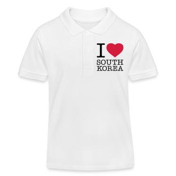 I LOVE SOUTH KOREA Südkorea - Kinder Organic Poloshirt Mini Sprinter von Stanley/Stella - Weiß - Vorne