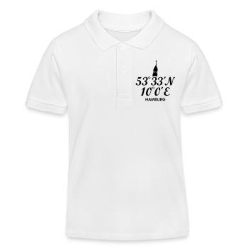 Hamburg Koordinaten Hamburger Michel - Kinder Organic Poloshirt Mini Sprinter von Stanley/Stella - Weiß - Vorne