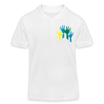 Viele Hände als Zeichen für ein Team - Kinder Organic Poloshirt Mini Sprinter von Stanley/Stella - Weiß - Vorne