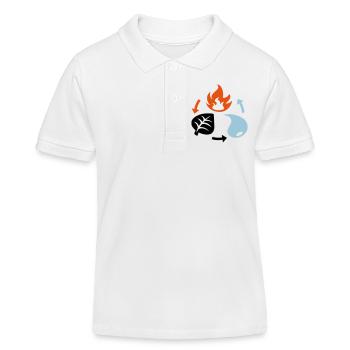 Feuer, Wasser, Pflanzenelemente - Kinder Organic Poloshirt Mini Sprinter von Stanley/Stella - Weiß - Vorne