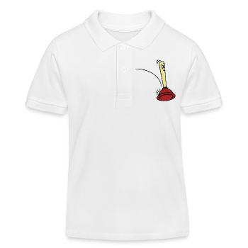 Jumping Pömpel - Kinder Organic Poloshirt Mini Sprinter von Stanley/Stella - Weiß - Vorne