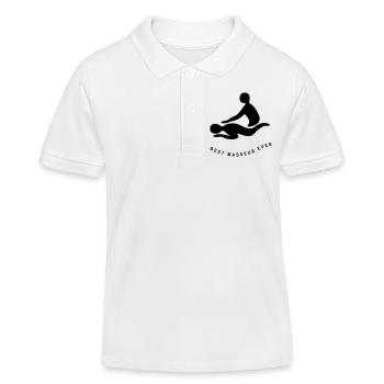 BEST MASSEUR EVER - Kinder Organic Poloshirt Mini Sprinter von Stanley/Stella - Weiß - Vorne