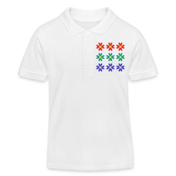FLOWER. FLOWER. NATURE. ECOLOGY. ANNIVERSARY - Kids Organic Polo Shirt by Stanley/Stella - white - Front