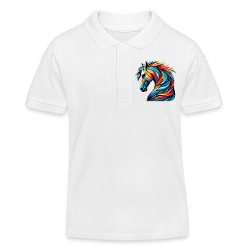 Pferd - Kinder Organic Poloshirt Mini Sprinter von Stanley/Stella - Weiß - Vorne
