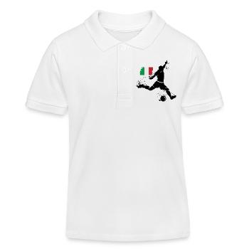 Fußball Team Italien Fan Spieler EM 2024 Explosion - Kinder Organic Poloshirt Mini Sprinter von Stanley/Stella - Weiß - Vorne