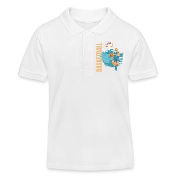 Basketball - Kinder Organic Poloshirt Mini Sprinter von Stanley/Stella - Weiß - Vorne