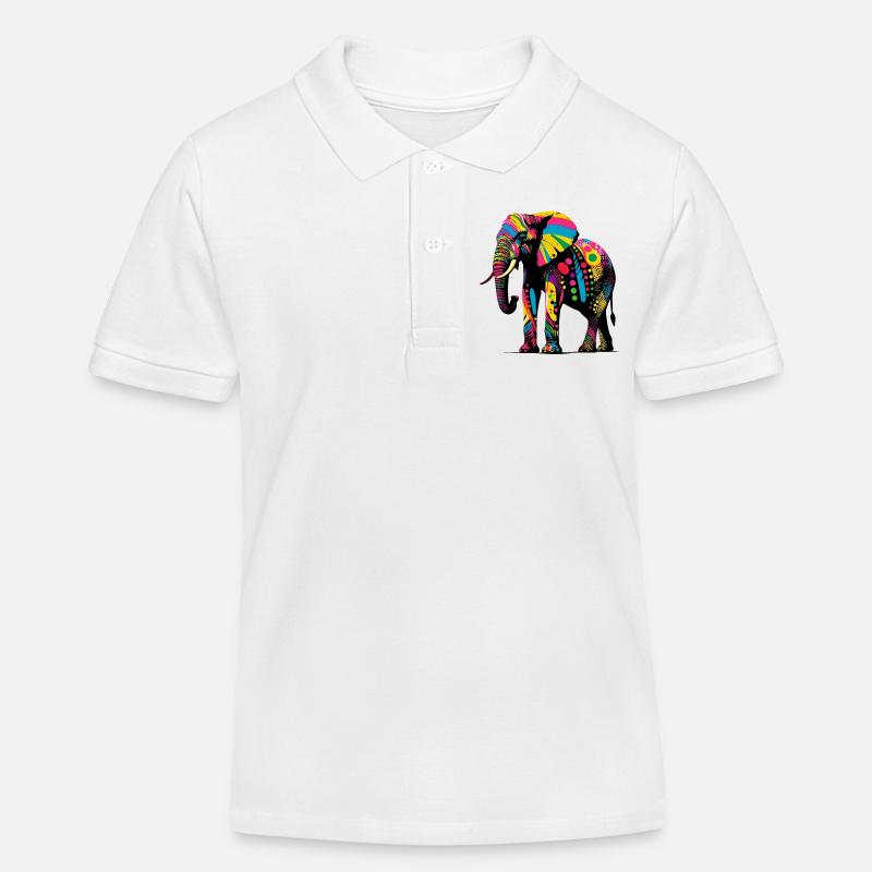 Elefant - Kinder Organic Poloshirt Mini Sprinter von Stanley/Stella - Weiß