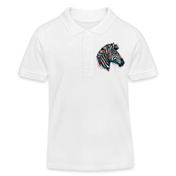 Zebra - Kinder Organic Poloshirt Mini Sprinter von Stanley/Stella - Weiß - Vorne
