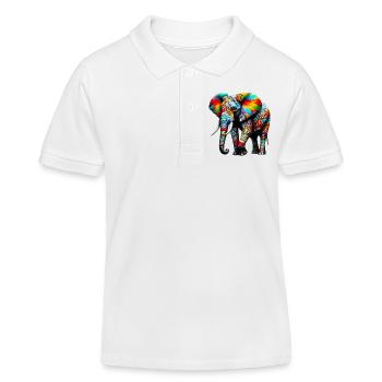 Éléphant - Polo enfant bio Stanley/Stella - blanc - Devant
