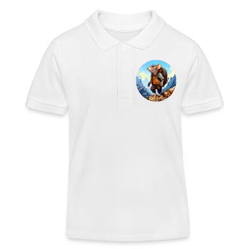 Ratte Bergsteiger / Wandern Ratten - Kinder Organic Poloshirt Mini Sprinter von Stanley/Stella - Weiß - Vorne
