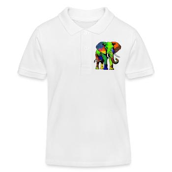 Elefant - Kinder Organic Poloshirt Mini Sprinter von Stanley/Stella - Weiß - Vorne
