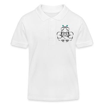 Alpha cancer Deluxe - Kinder Organic Poloshirt Mini Sprinter von Stanley/Stella - Weiß - Vorne