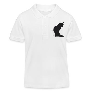 Nemo, schwarze Katz im Keller - Kinder Organic Poloshirt Mini Sprinter von Stanley/Stella - Weiß - Vorne