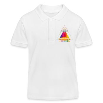 UFO über einem leuchtenden Regenbogendreieck - Kinder Organic Poloshirt Mini Sprinter von Stanley/Stella - Weiß - Vorne