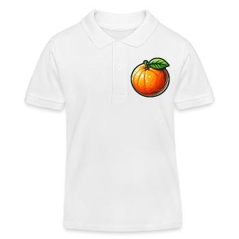 Stylized Orange Bright Zest - Kids Organic Polo Shirt by Stanley/Stella - white - Front
