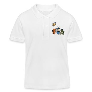 Mignon Animal Amitié Jungle - Polo enfant bio Stanley/Stella - blanc - Devant