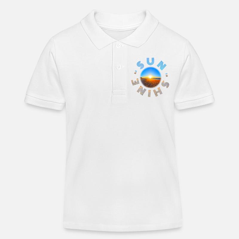 Coucher de soleil sur la plage Design - Polo enfant bio Stanley/Stella - blanc