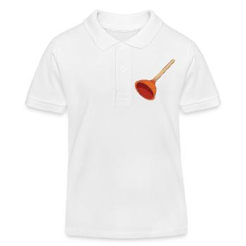 Pömpel – Pümpel – Suction bell in classic design - Kids Organic Polo Shirt by Stanley/Stella - white - Front