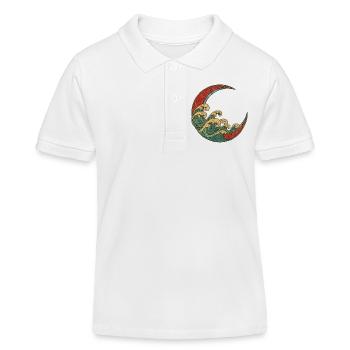 Halbmond-Wellen-Mosaik - Kinder Organic Poloshirt Mini Sprinter von Stanley/Stella - Weiß - Vorne