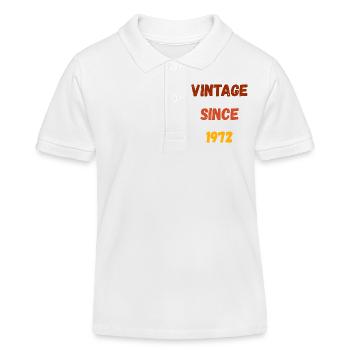 1972 Geburtstag - Vintage since 1972 - Kinder Organic Poloshirt Mini Sprinter von Stanley/Stella - Weiß - Vorne
