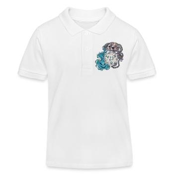 Rollenspiel Tabletop D20 Würfel Geschenk Warlock - Kinder Organic Poloshirt Mini Sprinter von Stanley/Stella - Weiß - Vorne