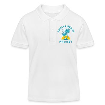 Kamala Beach Phuket Sonnenuntergangspalme - Kinder Organic Poloshirt Mini Sprinter von Stanley/Stella - Weiß - Vorne