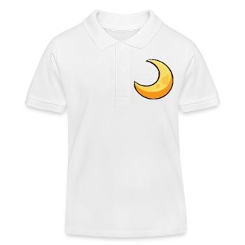 Moon in warm yellow - Kids Organic Polo Shirt by Stanley/Stella - white - Front