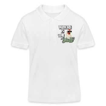 Funny chickens in the garden - Where is the staff? - Kids Organic Polo Shirt by Stanley/Stella - white - Front